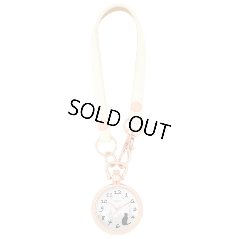 画像10: ネコ柄 レザー風ストラップキーウォッチ (10)