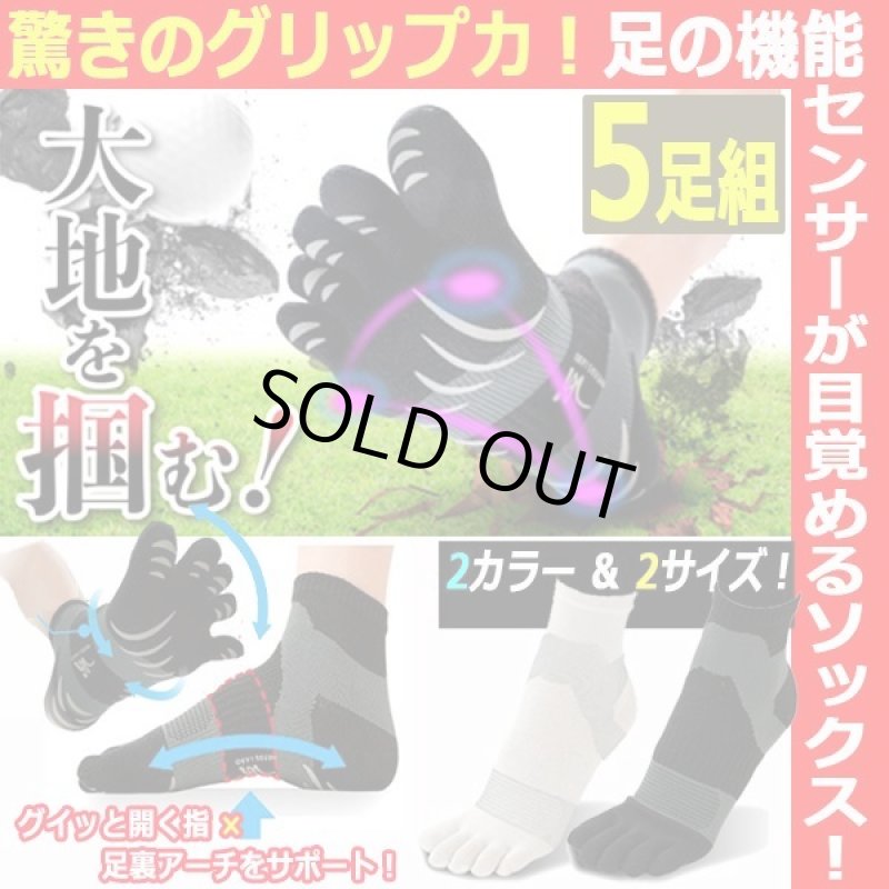 画像1: Dr.PRO大地をつかむ5本指ソックス[5足組]  (1)