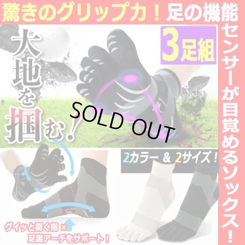画像1: Dr.PRO大地をつかむ5本指ソックス[3足組]  (1)