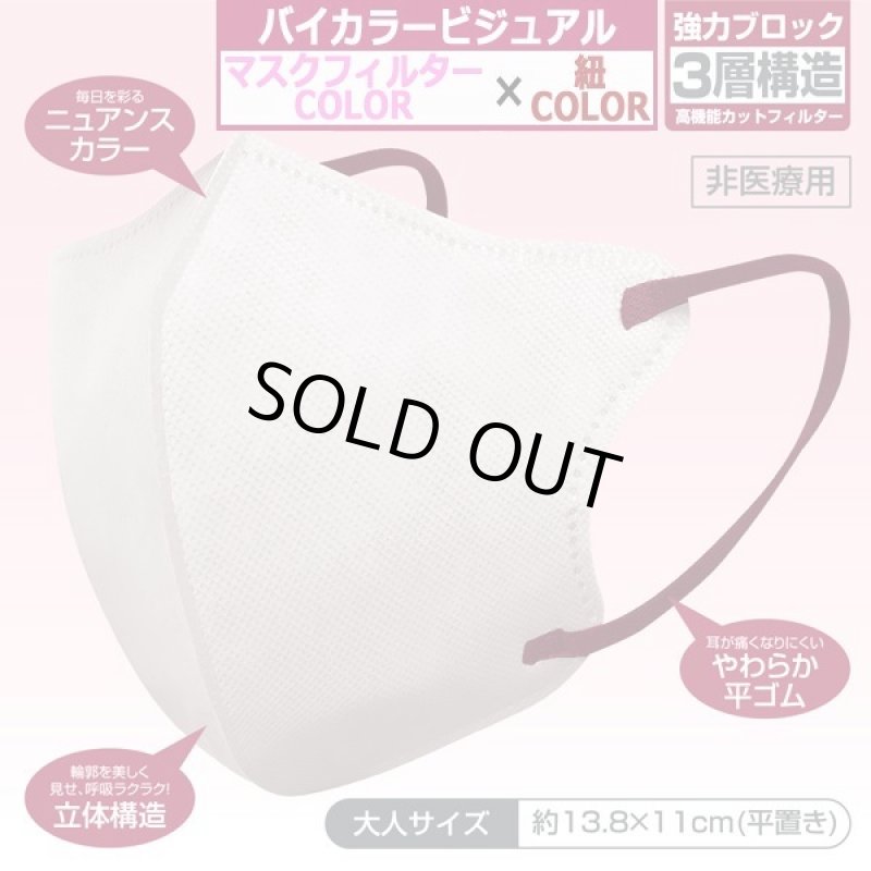 画像2: 送料無料!バイカラー3D立体不織布マスク99%カットフィルター1BOX(30枚)セット (2)