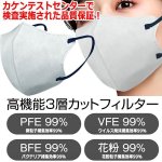 画像3: 送料無料！バイカラー3D立体不織布マスク99％カットフィルター2BOX（計60枚）セット (3)