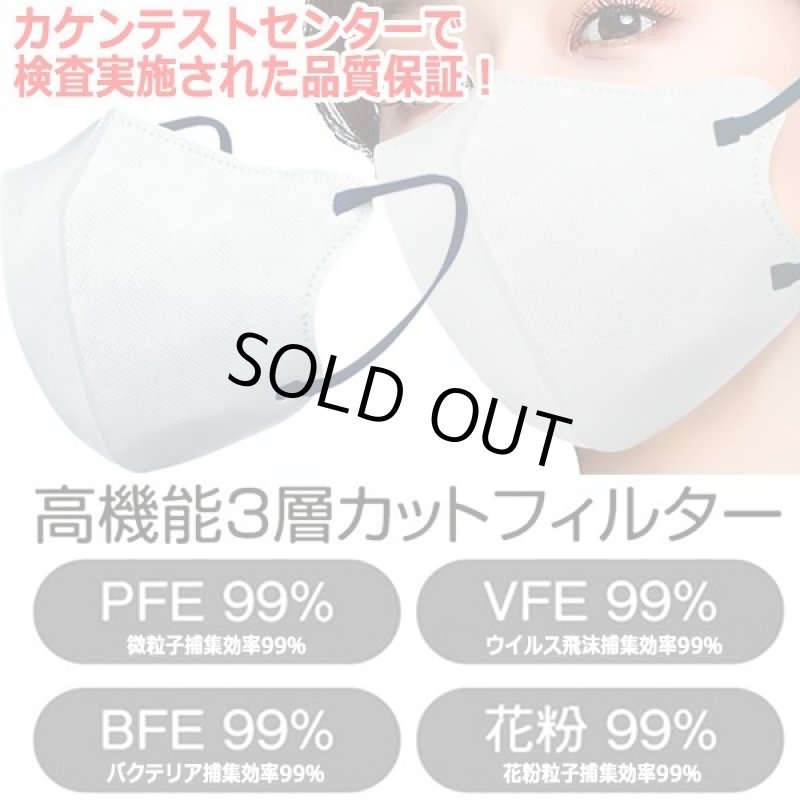 画像3: 送料無料!バイカラー3D立体不織布マスク99%カットフィルター1BOX(30枚)セット (3)