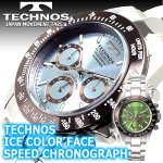 画像1: TECHNOS[テクノス]スポーツクロノグラフ/アイスカラーダイヤルVer. (1)