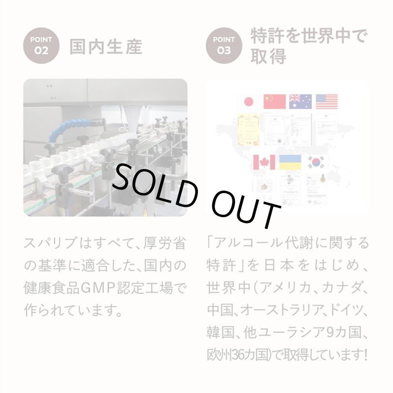画像5: アルコール代謝サプリ「SPALIV」(スパリブ)」3粒入x5袋組 (5)