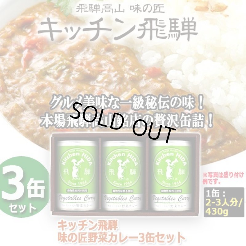 画像1: キッチン飛騨 味の匠野菜カレー3缶セット (1)