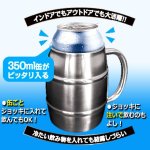 画像3: 送料無料！350ml缶ジャストフィット！真空断熱ステンレス樽型ジョッキ[1点] (3)