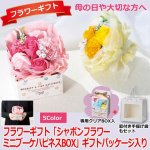 画像1: フラワーギフト「シャボンフラワーミニブーケハピネスBOX」ギフトパッケージ入り (1)