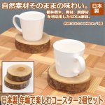 画像1: 日本製年輪で楽しむコースター2個セット（約W14×D14×H4cm（1個））  (1)