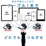 画像2: 片手で0.5秒接続！pitaRakuマグネット脱着式魔法のスマホ充電ケーブル[3端子セット]   (2)