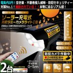 画像1: 電気代0円！防水仕様！ソーラー充電＆人感センサー式ダミー防犯カメラI型[2台]  (1)