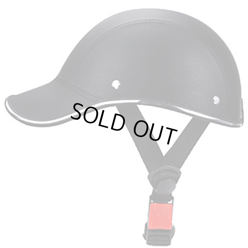 画像8: CEマーク取得キャップ型自転車ヘルメット[レザー調BLACK]  (8)