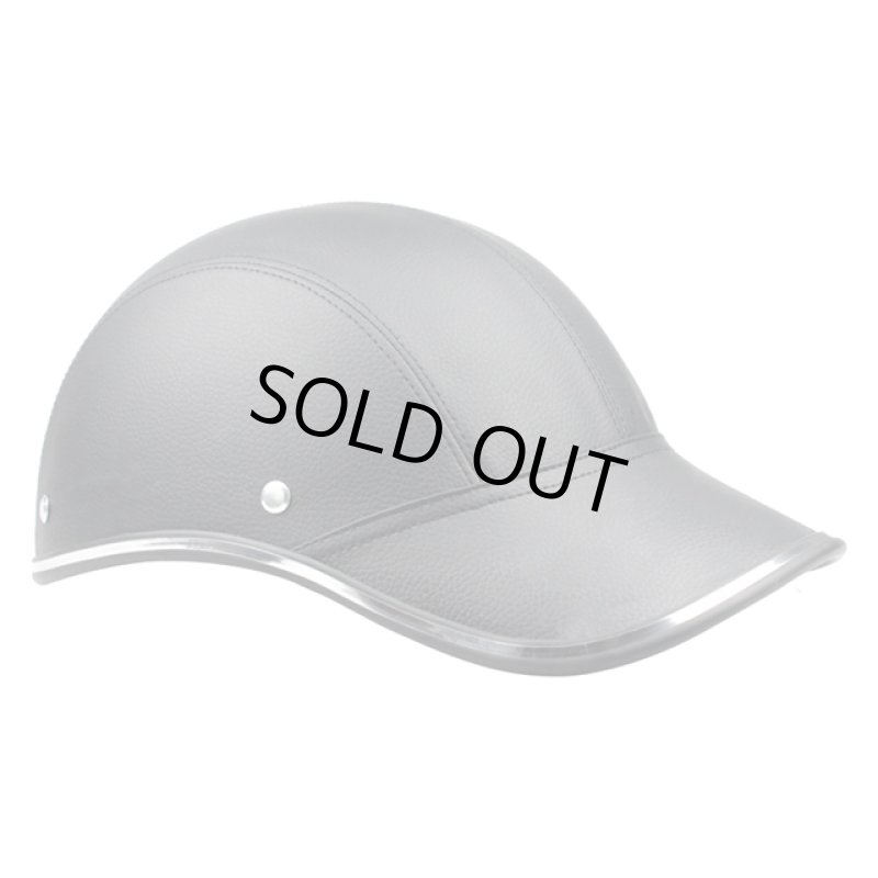 画像7: CEマーク取得キャップ型自転車ヘルメット[レザー調BLACK]  (7)