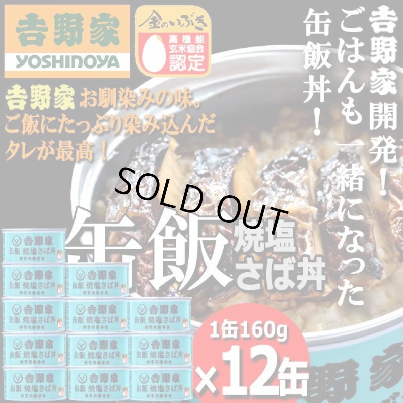 画像1: 吉野家 缶飯「焼塩さば丼160g」12缶セット (1)