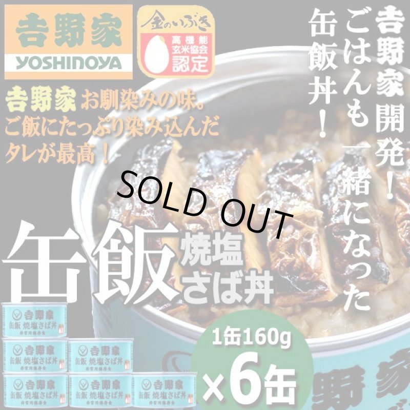 画像1: 吉野家 缶飯「焼塩さば丼160g」6缶セット (1)