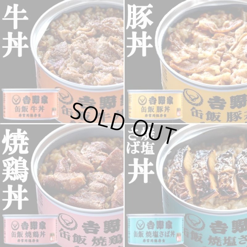 画像2: 吉野家 缶飯「牛丼・豚丼・焼鶏丼・焼塩さば丼各160g」計12缶セット (2)