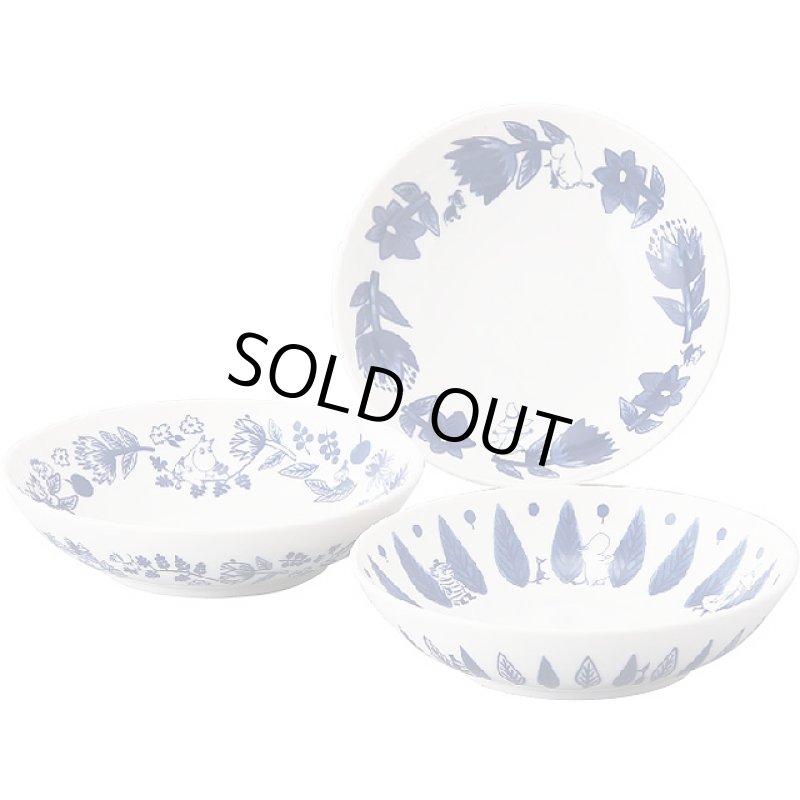 画像7: ムーミン「ブルーフローラ」トリオボウルセット (7)