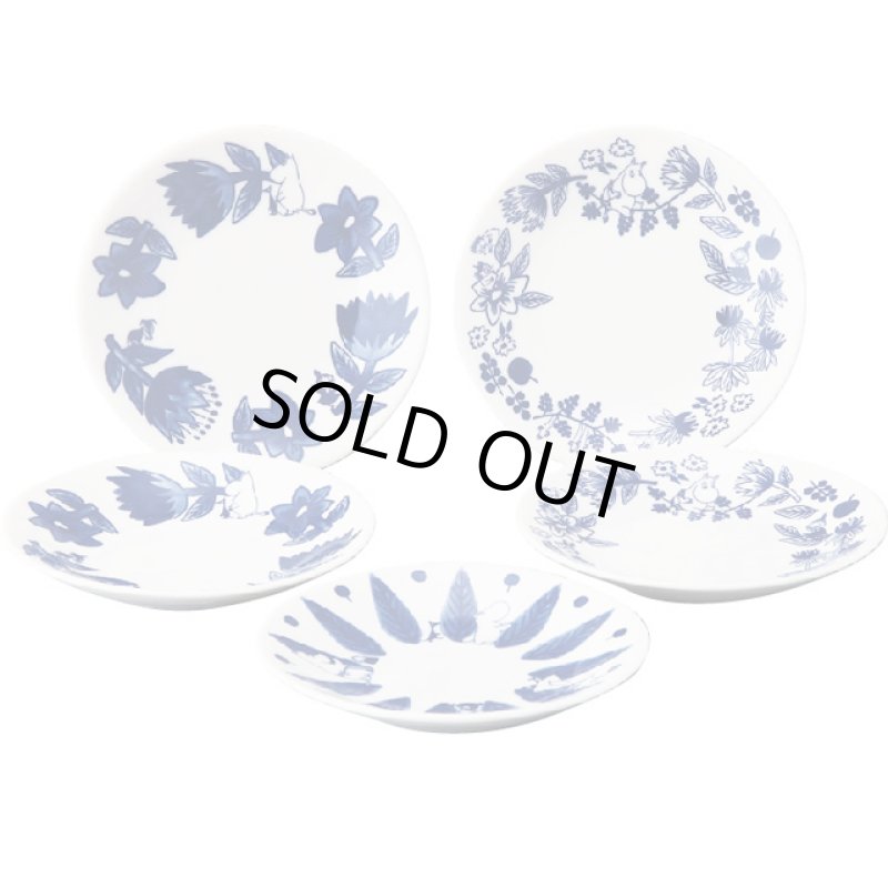 画像5: ムーミン「ブルーフローラ」ファイブプレートセット (5)