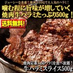 画像1: 送料無料！焼肉定番人気ハラミを食べ放題！牛ハラミスライス500g (1)