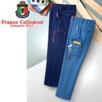 画像6: 送料無料！Franco Collezioni7ポケットストレッチ素材デニム刺繍入りカーゴパンツ2色組 (6)