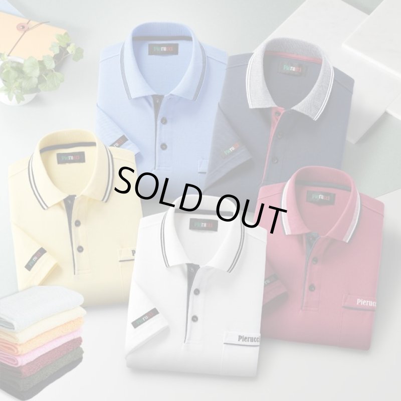 画像10: 父の日用Pierucci(ピエルッチ)カジュアル半袖ポロシャツ+エアーかおるポケットサイズハンカチ「なでしこ」セット (10)