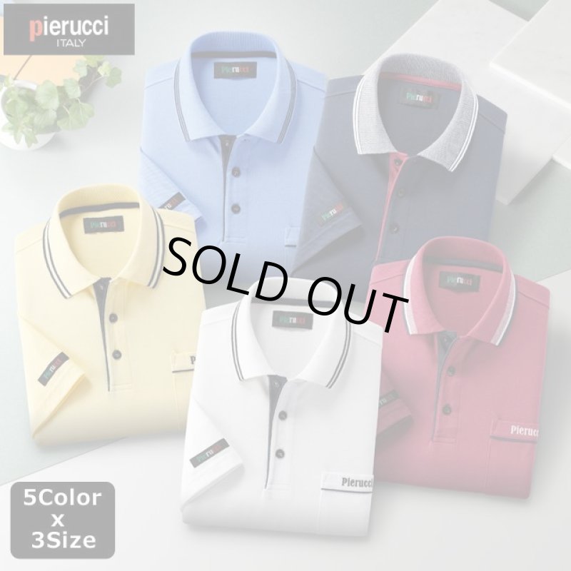 画像4: 父の日用Pierucci(ピエルッチ)カジュアル半袖ポロシャツ+エアーかおるポケットサイズハンカチ「なでしこ」セット (4)