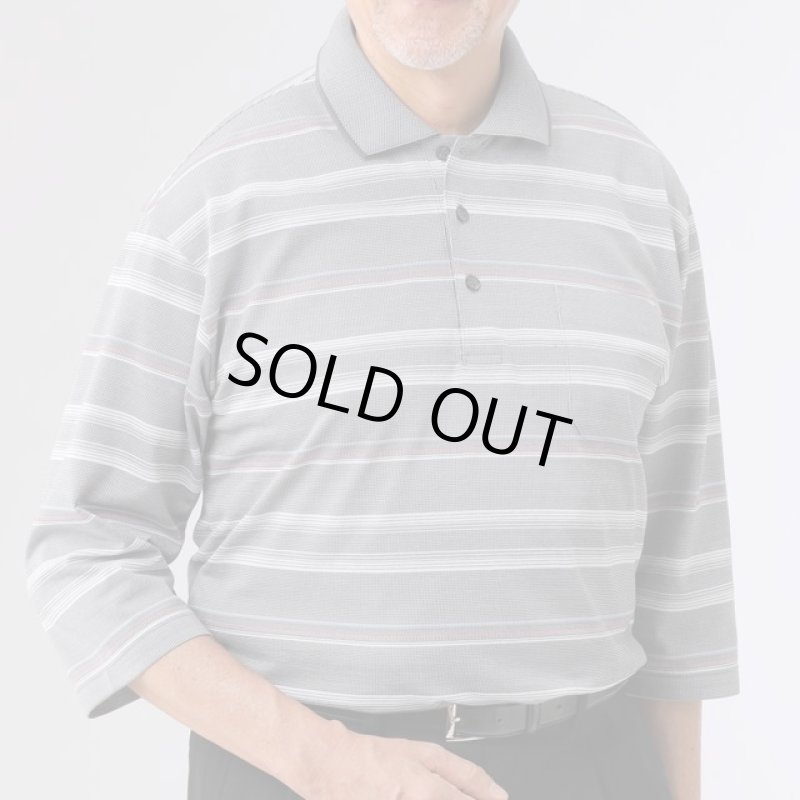 画像2: 送料無料!mij(エムアイジェイ)日本製綿混7分袖ポロシャツ2色組 (2)