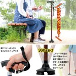 画像7: 送料無料！SG認定商品 ウィリアム・モリスのいちご泥棒 折りたためる4点ステッキ (7)