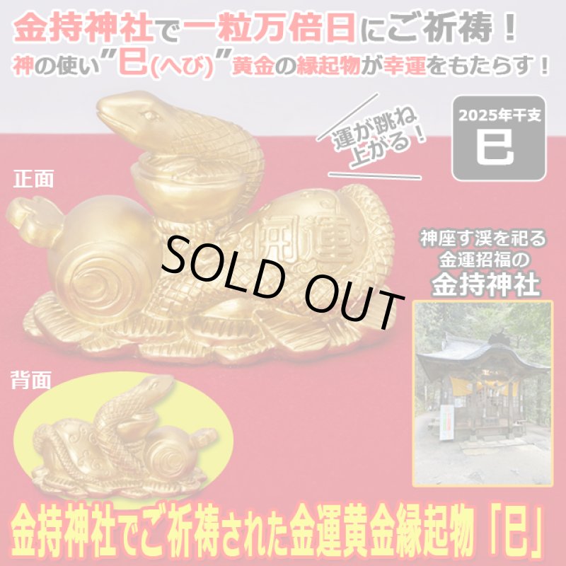 画像1: 金持神社でご祈祷された金運黄金縁起物「巳（へび）」 (1)