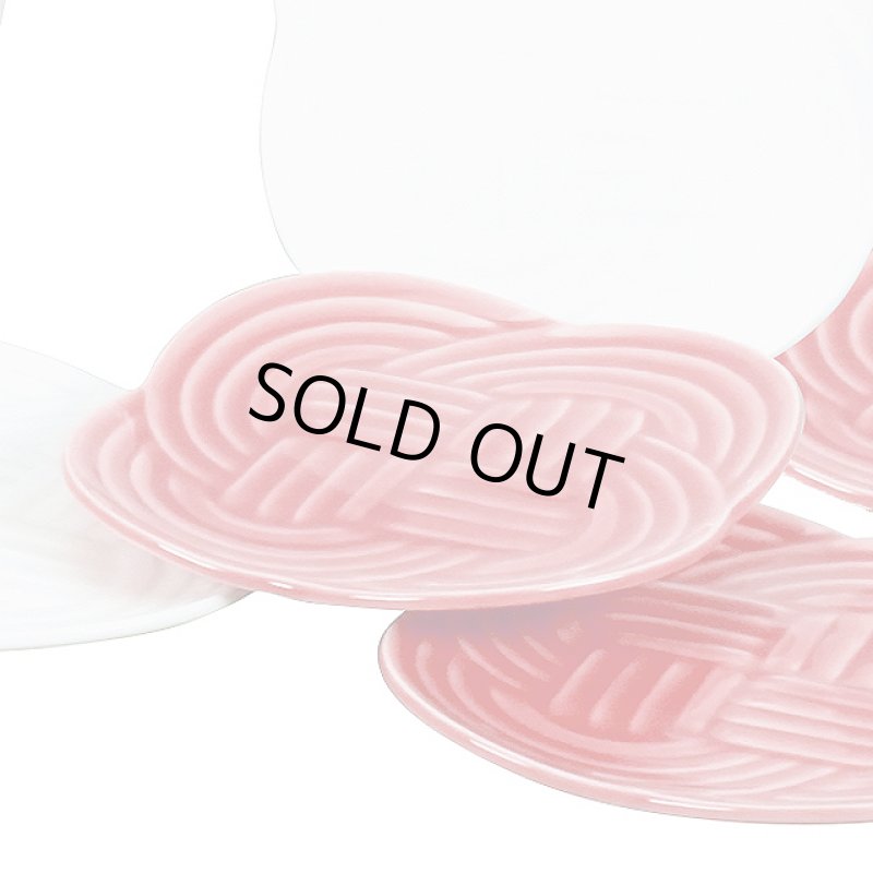 画像8: 日本製「隅切重箱3段重小皿揃 /赤結び (8)