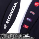 画像3: HONDA×MONSTER WORLDワッペンスリーブZIPパーカー (3)