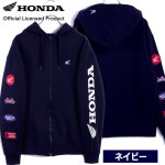 画像6: HONDA×MONSTER WORLDワッペンスリーブZIPパーカー (6)