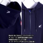 画像4: HONDA×MONSTER WORLDワッペンスリーブZIPパーカー (4)