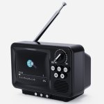 画像8: WINTECH昭和レトロなブラウン管テレビのようなワンセグTV＆ラジオ 2.8インチ (8)