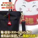 画像3: 送料無料！願いを叶えてくれる鈴音！にっこり猫だるま開運根付けストラップ (3)