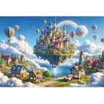 画像2: ファンタジーアートジグソー  アレキサンダー 「天空に浮かぶ町」1000Pフレームセット　 (2)