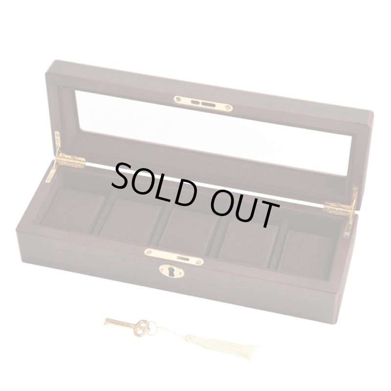 画像4: 送料無料！木製ウォッチケース 5本用 (4)