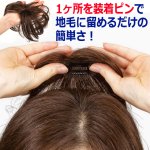画像4: 地毛との馴染みが自然な人毛総手植え！毛足長めのパートウィッグ (4)