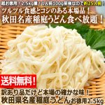 画像1: 送料無料！訳あり品だけど本場の確かな味！秋田県名産稲庭うどんお徳用2.5kg (1)