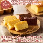 画像1: 深川カントリーファーム ベイクドケーキ「3種のチーズ」＆「濃厚チョコチップ」2種セット (1)