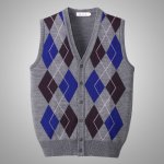 画像9: mij（エムアイジェイ）日本製ウール混アーガイル柄ベスト (9)