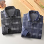 画像2: Pierucci（ピエルッチ）お父さんの格子柄長袖ポロシャツ２色組 (2)