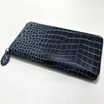 画像2: 送料無料！目地染めクロコダイル本革ラウンドジップウォレット (2)