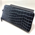 画像7: 送料無料！目地染めクロコダイル本革ラウンドジップウォレット (7)