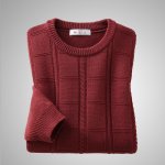 画像9: mij（エムアイジェイ）日本製格子柄クルーネックセーター (9)