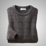 画像8: mij（エムアイジェイ）日本製格子柄クルーネックセーター (8)