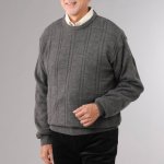 画像3: mij（エムアイジェイ）日本製格子柄クルーネックセーター (3)