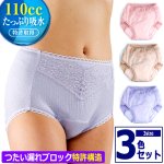 画像10: しっかり吸水する特許取得品！5層構造安心ショーツ 3色セット (10)