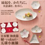 画像1: 日本製 和食器 縁-yukari-五様小皿揃 (1)