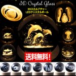 画像1: 送料無料！3DスカルプチャーLEDクリスタルボール (1)