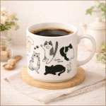 画像6: 日本製 MEOW！MEOW！（ミャオミャオ）マグカップ（猫集合） (6)